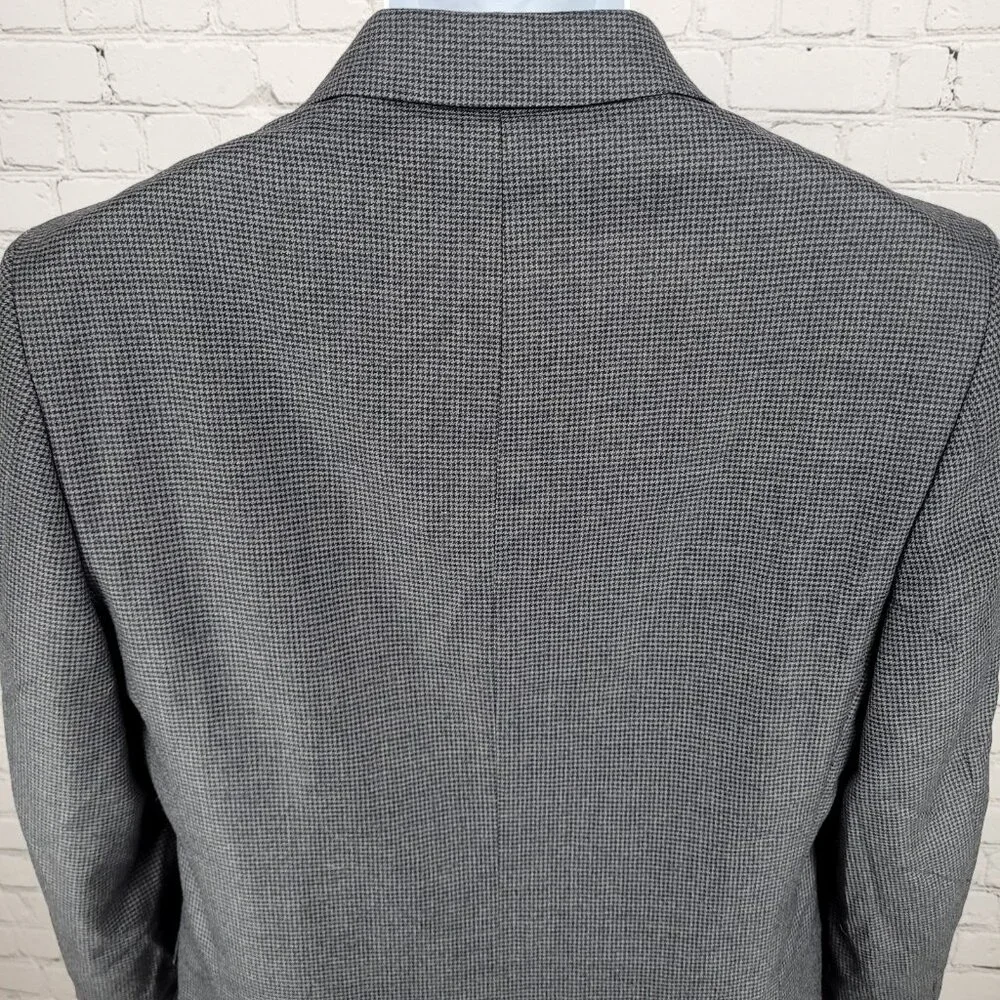 NWT Joseph Abboud Grey 100% Wool Houndstooth Blazer Sport Coat USA Made Size 40R